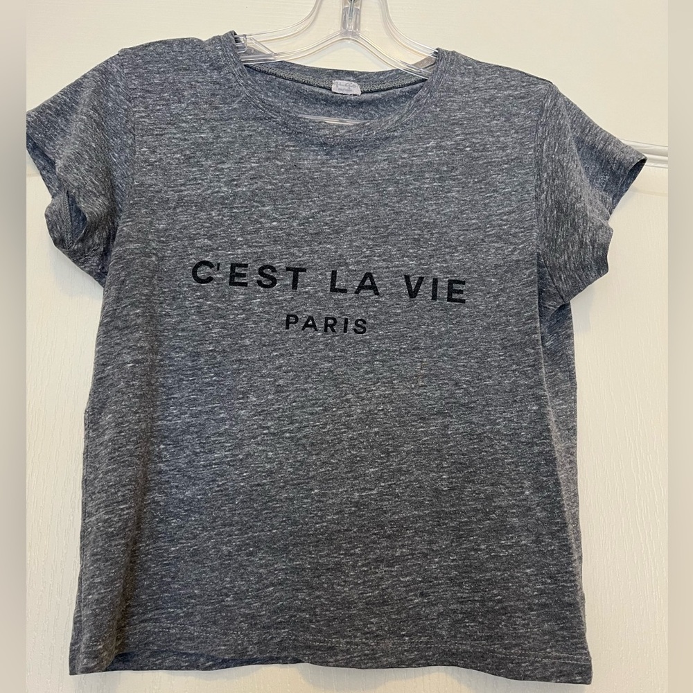 Brandy Melville Paris Graphic Tee Soft Girl French Chic Indie Top One Size S fit